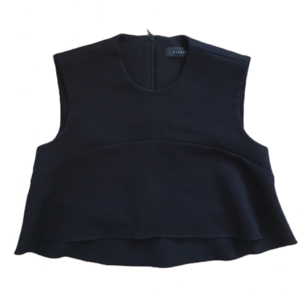 Ellery Black Sleeveless Peplum Top
